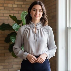 Silver grey vintage blouse